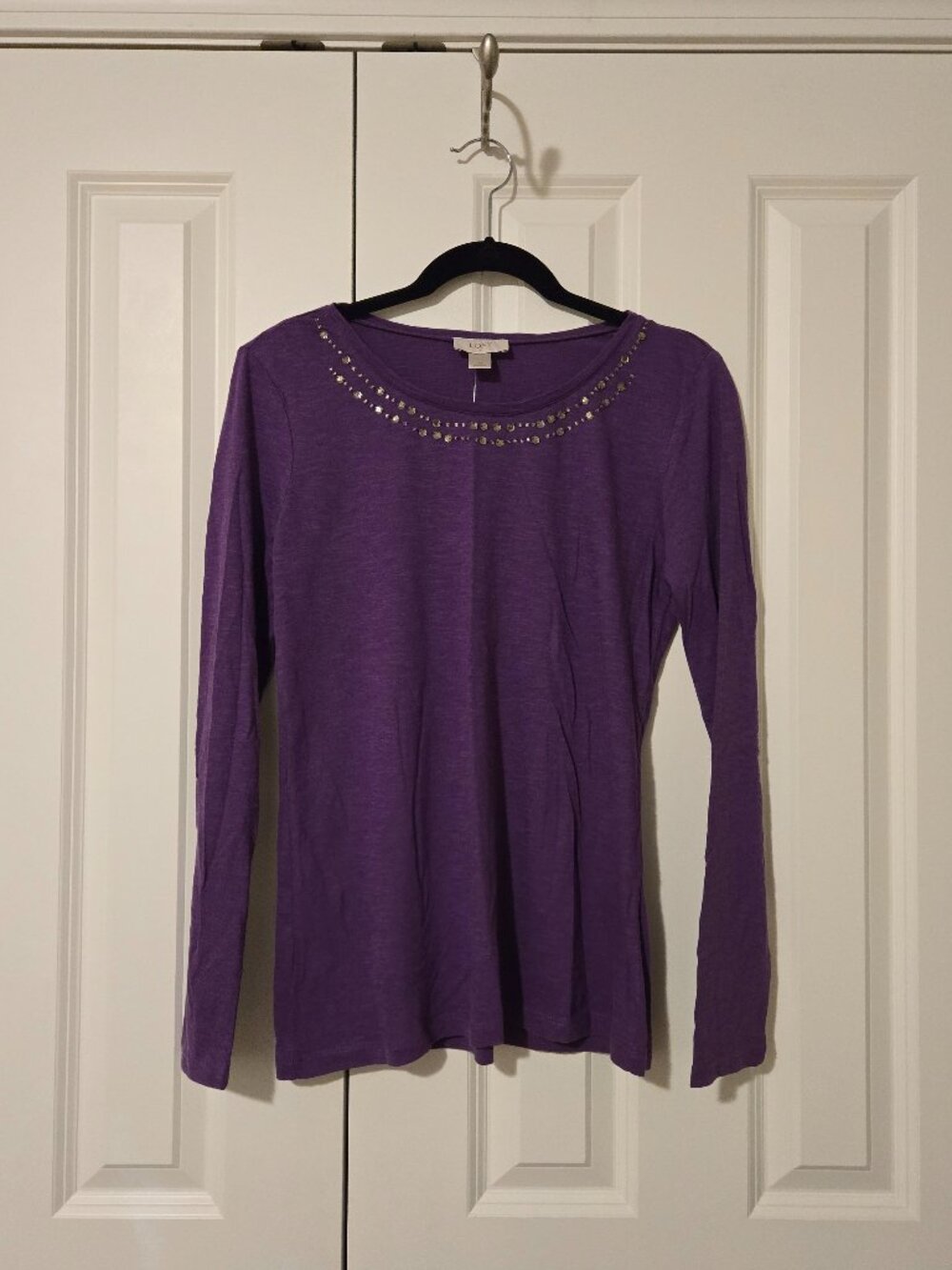 Ann Taylor Loft Embellished Long Sleeve Shirt - Size Medium - NWT